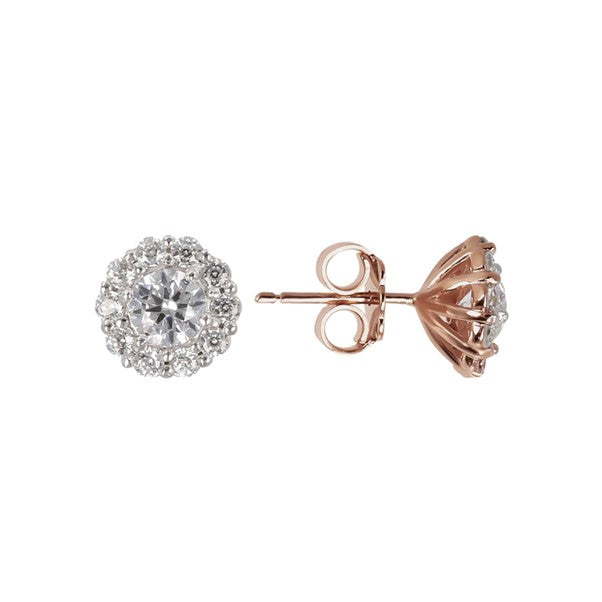 Bronzallure Cubic Zirconia Cluster Stud Earring