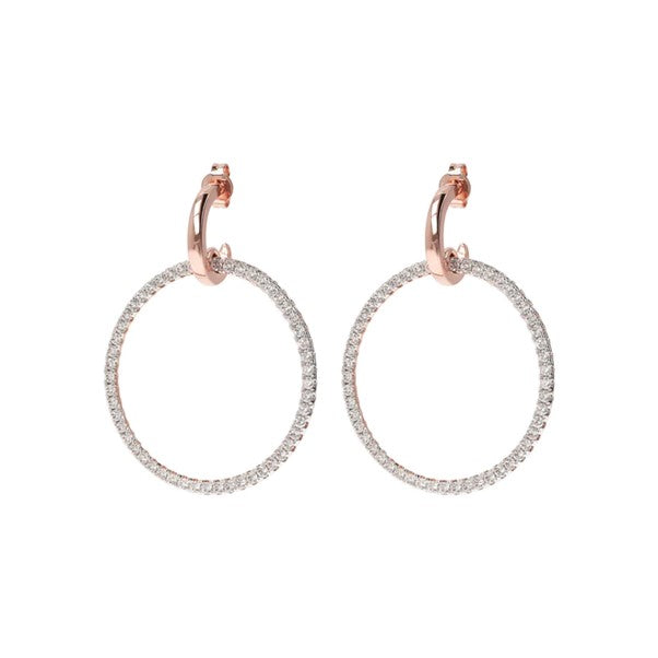 Bronzallure Open Circle Cubic Zirconia Drop Earring