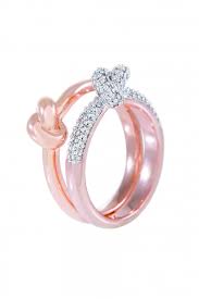 Bronzallure Double Knot Polished And Cubic Zirconia Ring