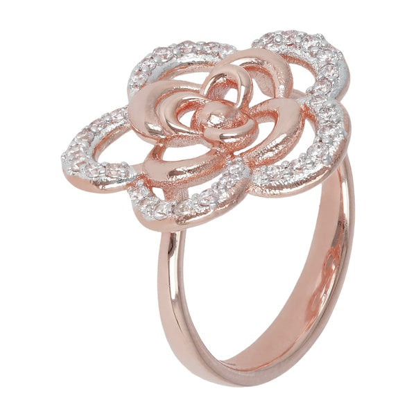 Bronzallure Alba Stone Set Flower Ring