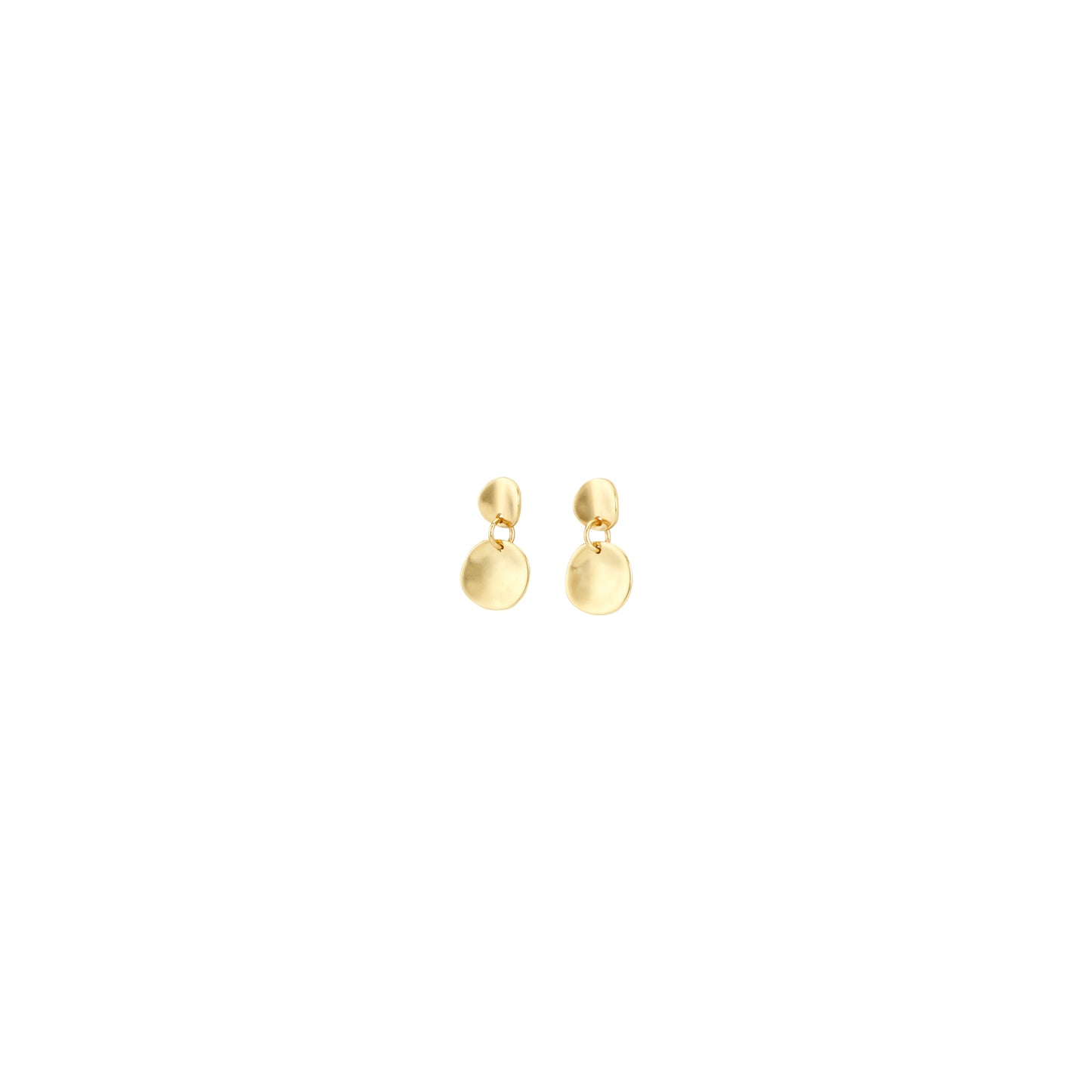 Uno De 50 Gold Plated Scales Matt And Polished Disc Earrings