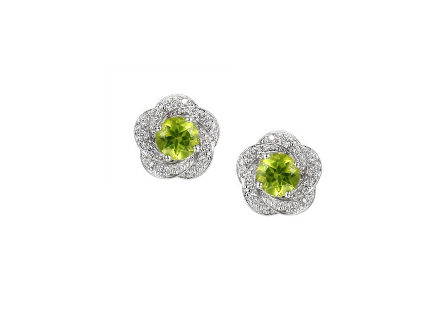 Sterling Silver Olive Green Earrings