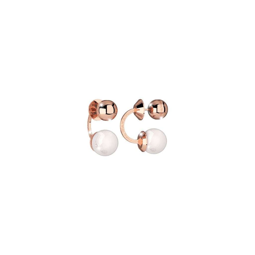 Rebecca Pearl Ball Rose Earrings