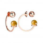 Rebecca Yellow Stone Hoop Rose Earrings