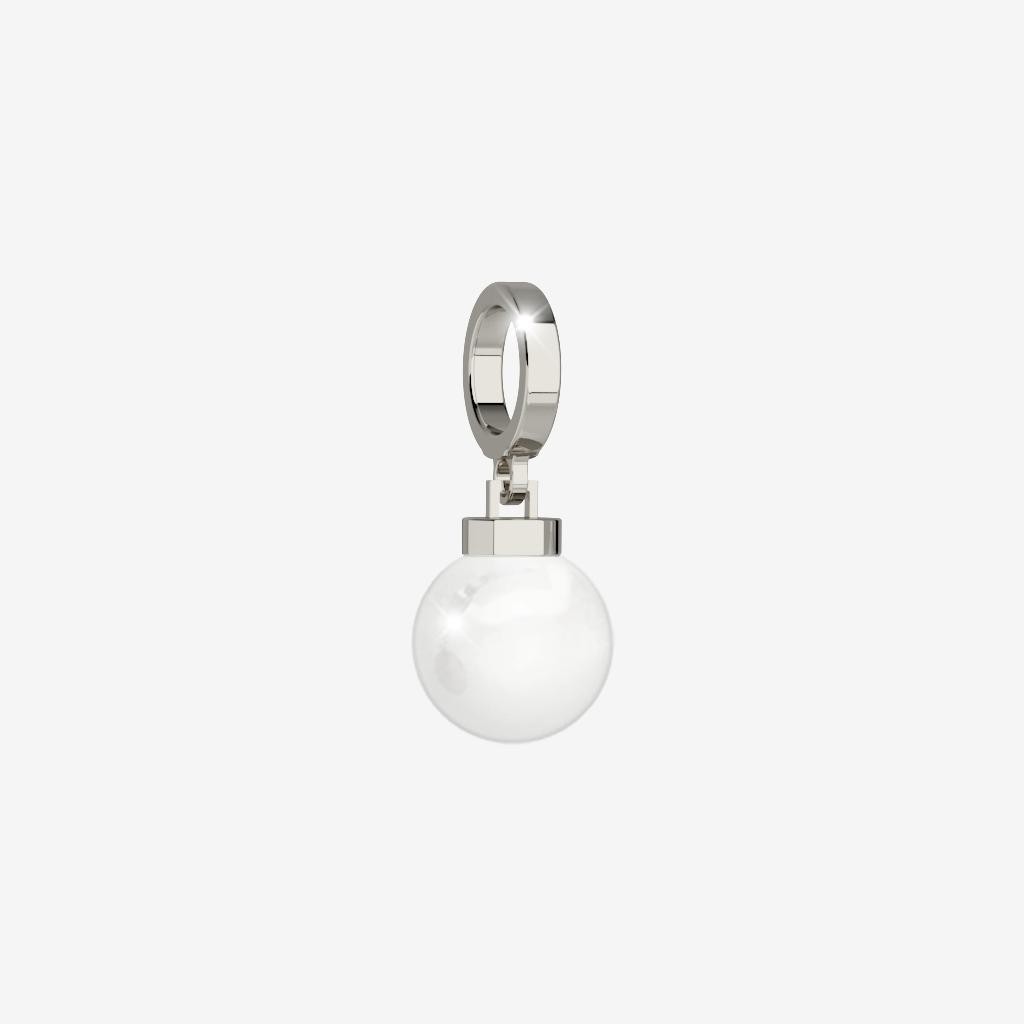 My World Pearl Ball Charm In Silver