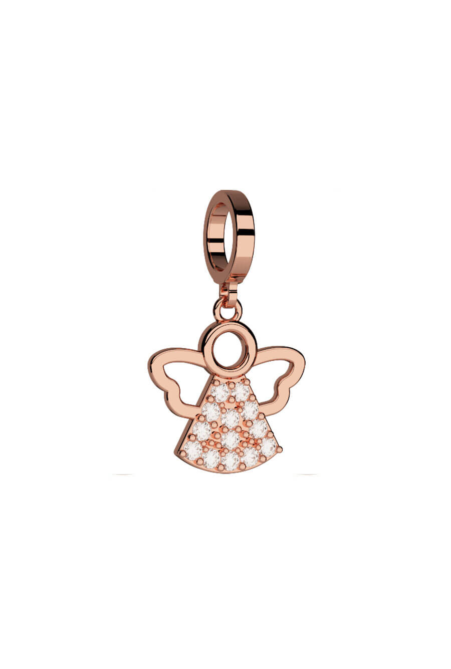 My World Angel Charm In Rose