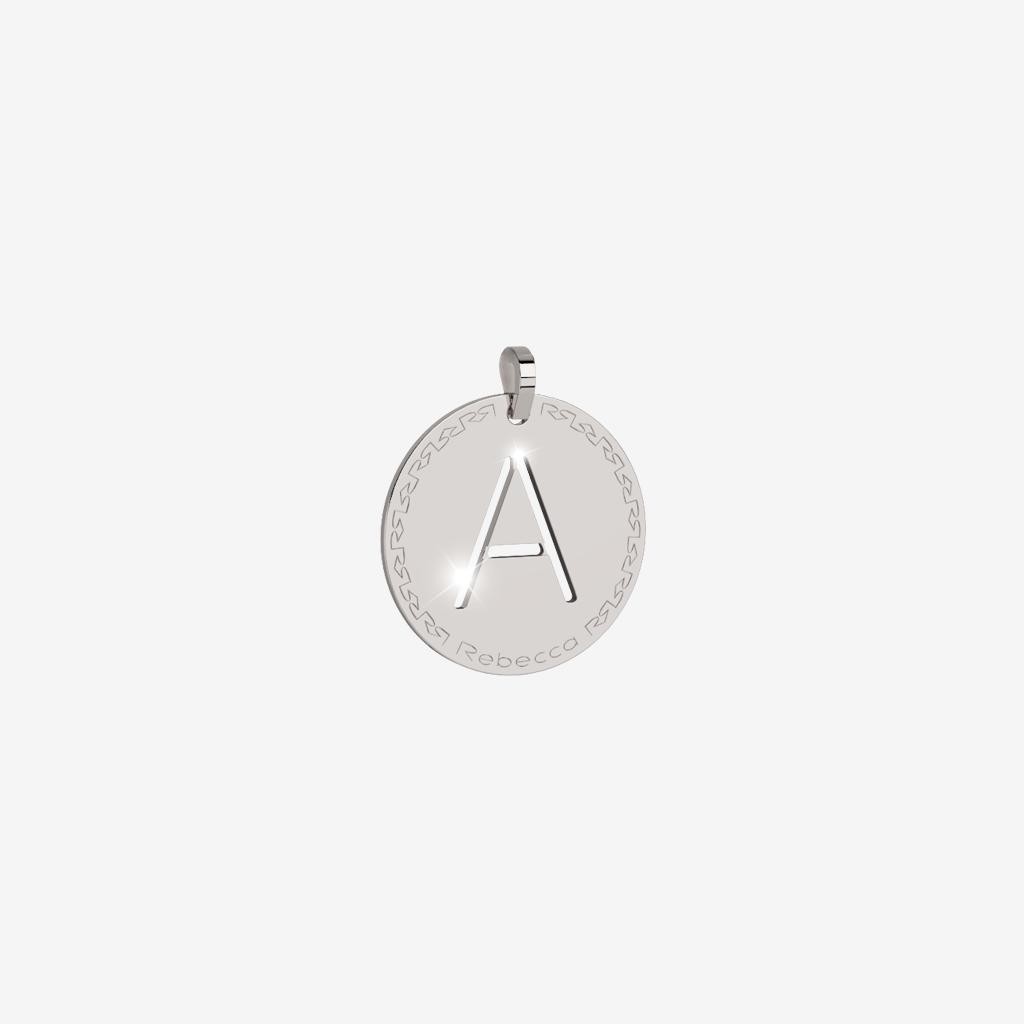 My World Initial A Disc Charm In Silver