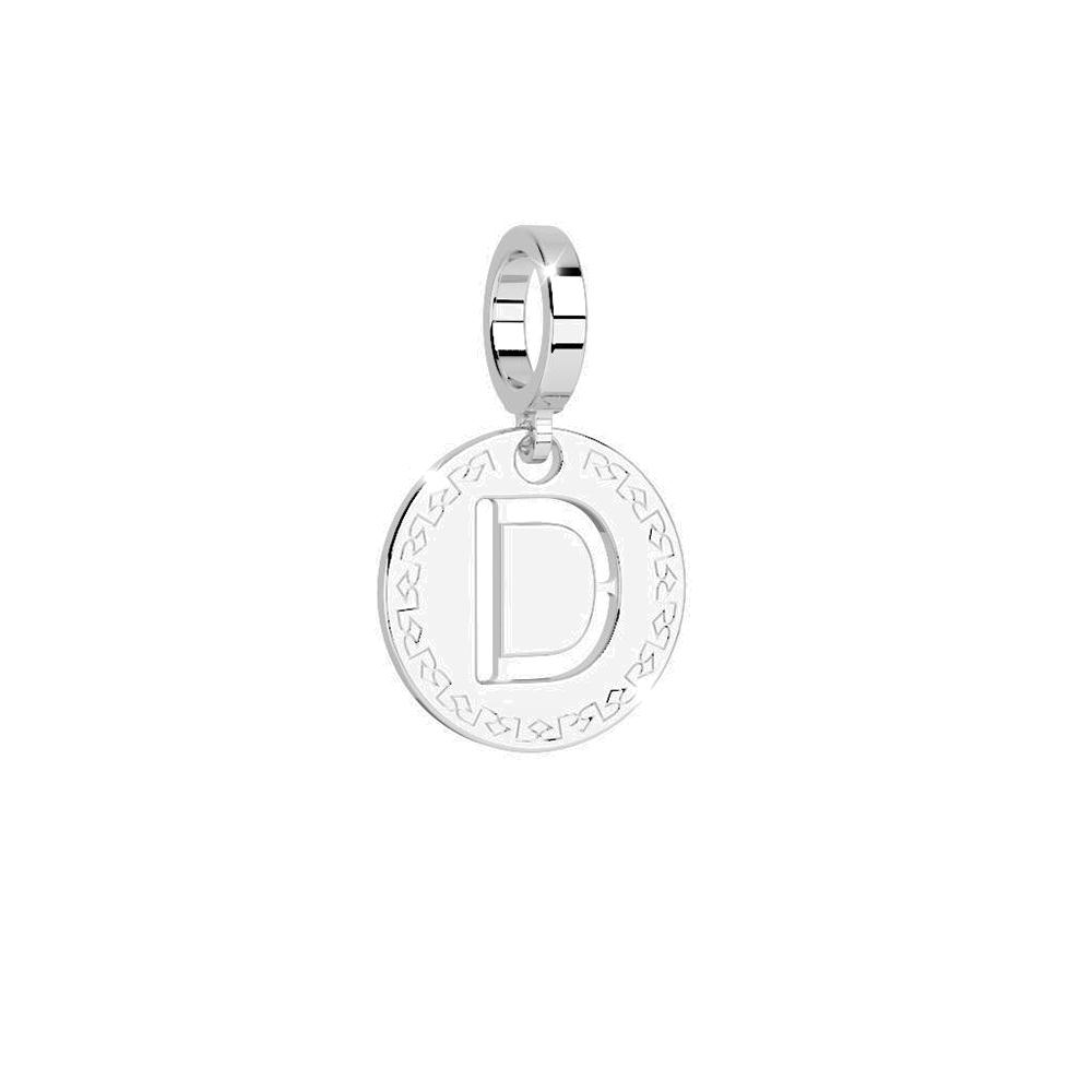My World Initial Charm Letter D In Silver