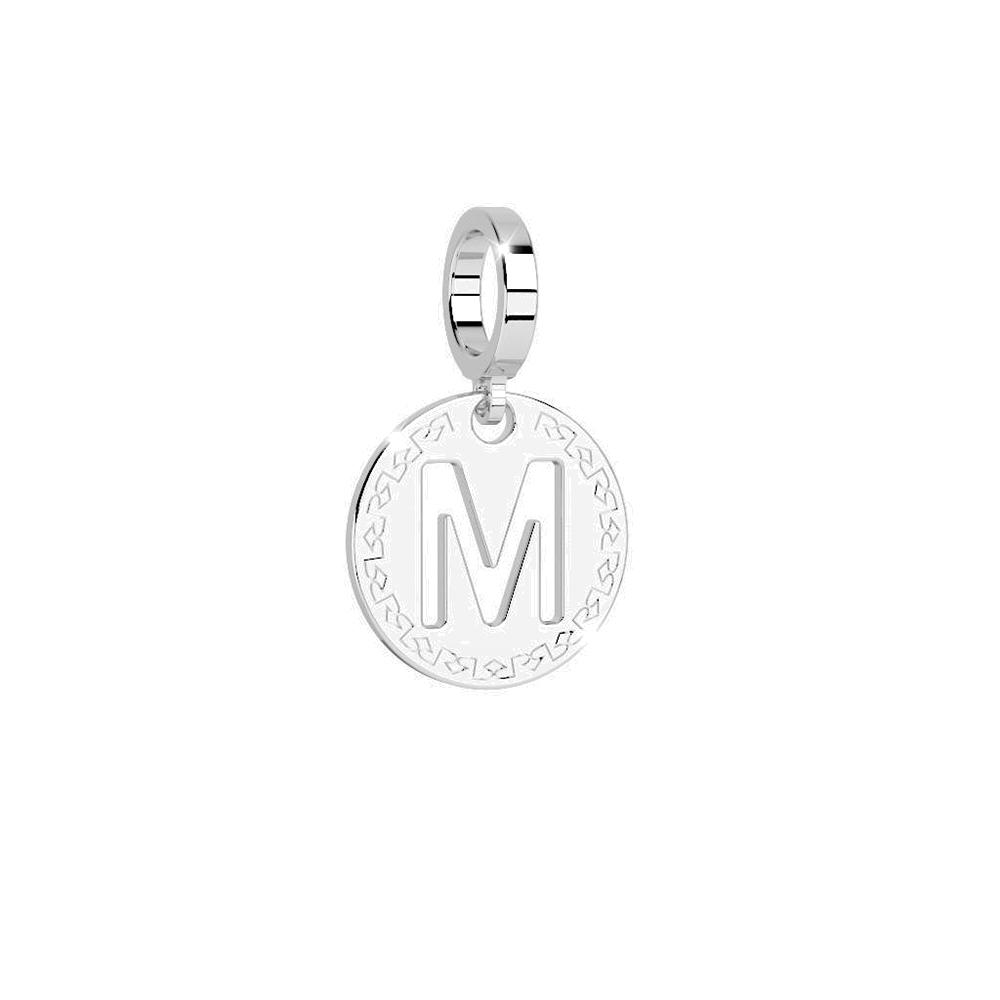 My World Initial Charm Letter M In Silver