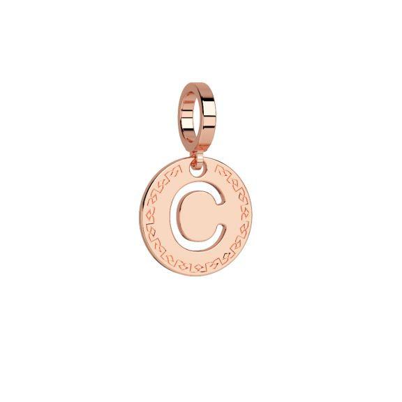 My World Initial Charm Letter C In Rose
