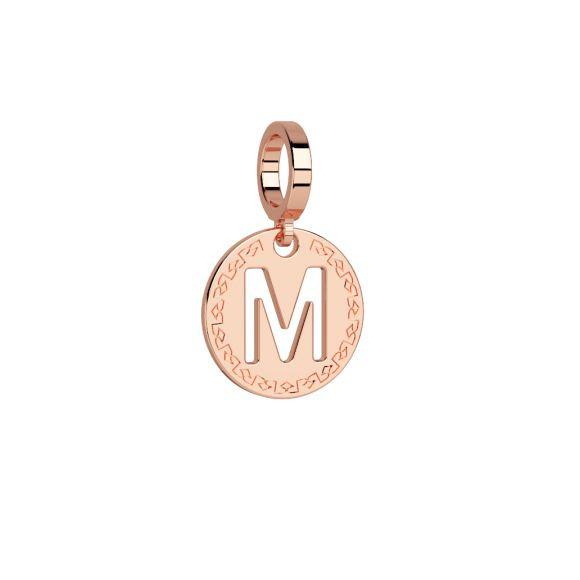 My World Initial Charm Letter M In Rose