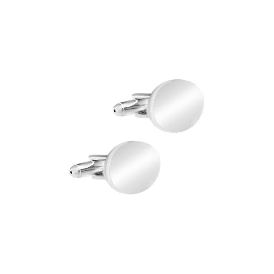Silver Plated Plain Oval Cufflinks
