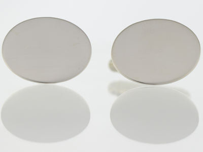 Sterling Silver Plain Oval Cufflinks