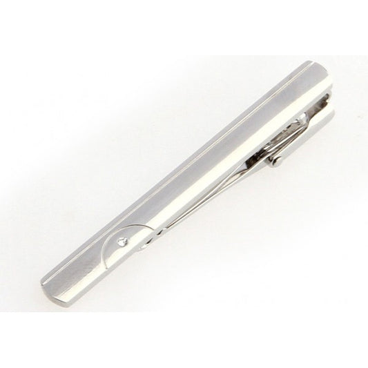 Silver Plated Diamond Cute Stone Set Tie Bar