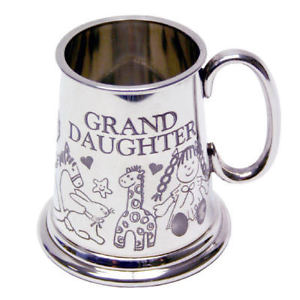 Silver Plated Granddaughter Christening Mug