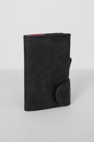 Black Leather C-Secure Coin Wallet