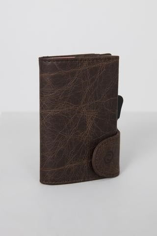 Brown Leather C-Secure Coin Wallet
