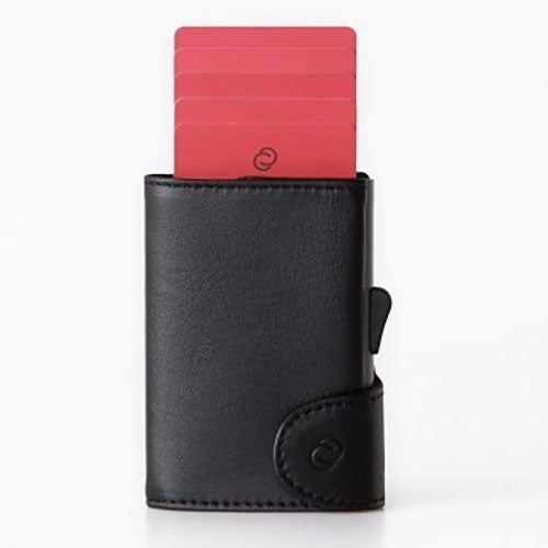 C-Secure Black Leather Coin Wallet