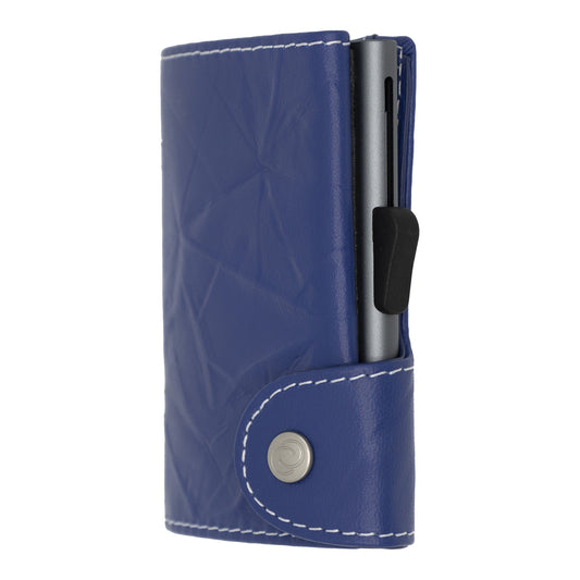 Blue And Grey Hammer Effect C-Secure Leather Wallet