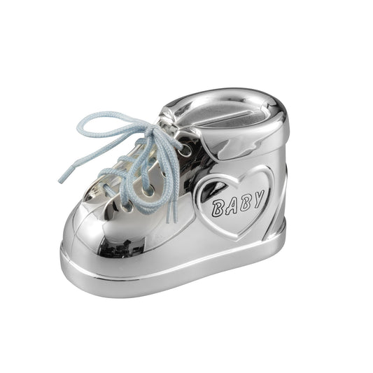 Silver Plated Baby Boot Money Box