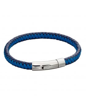 Fred Bennett Blue Leather Plaited Bracelet
