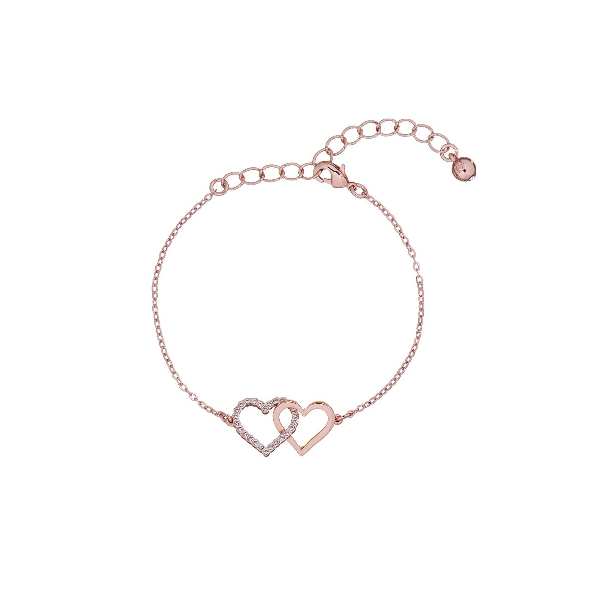 Ted Baker Crystal Open Heart Bracelet In Rose Gold