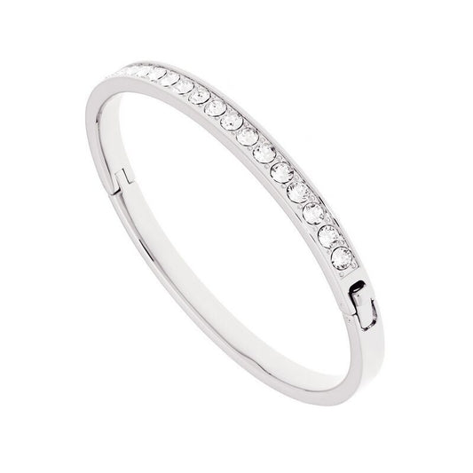 Ted Baker Clemara Hinge Crystal Bangle In Silver