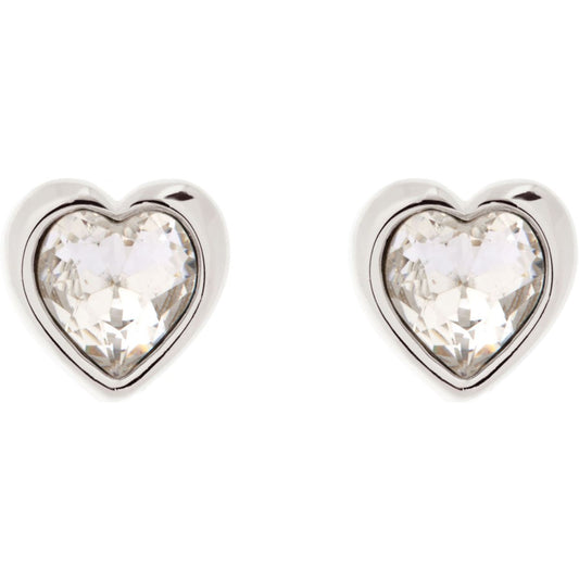 Ted Baker Crystal Heart Stud Earrings In Silver