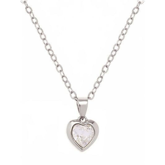 Ted Baker Hannela Crystal Heart Pendant In Silver