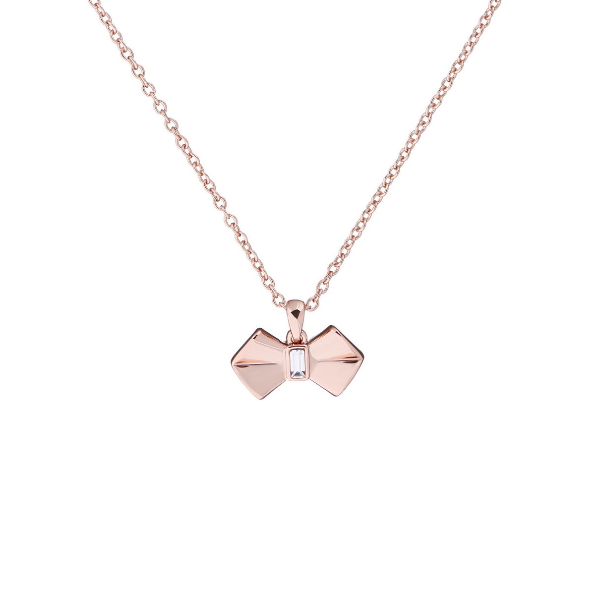 Ted Baker Sarrah Solitaire Bow Pendant In Rose