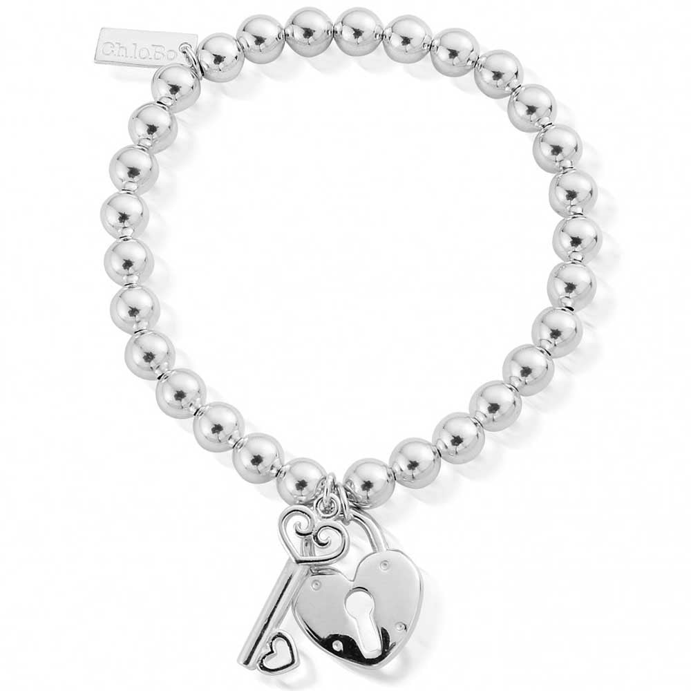 Sterling Silver Lock And Key Chlobo Bangle