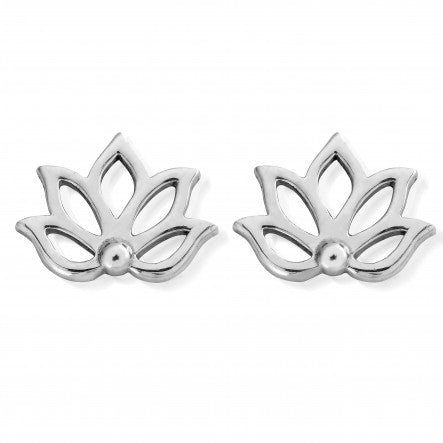 Sterling Silver Lotus Earrings
