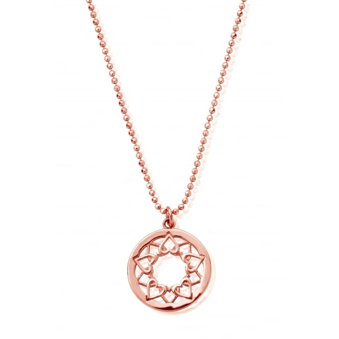 Chlobo Mandala Heart Rose Pendant