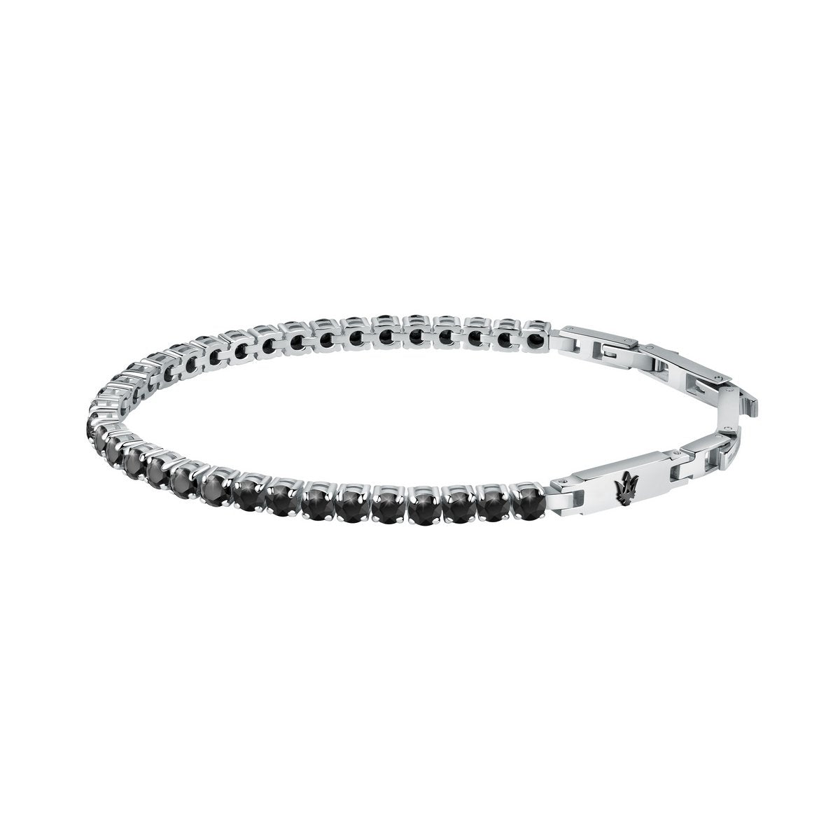Maserati Stainless Steel Black Stone Bracelet