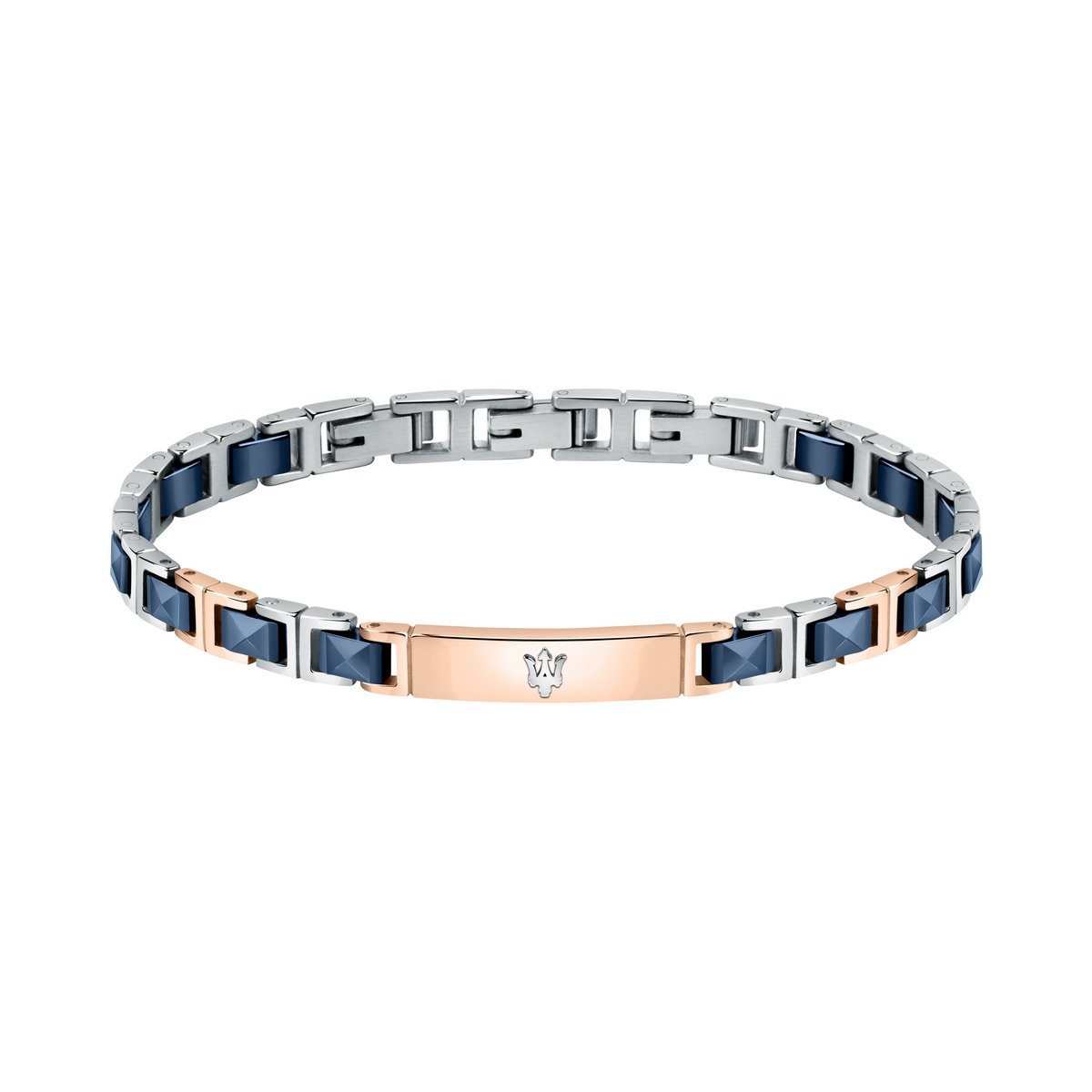 Maserati Navy + Rose Plated Steel Bracelet
