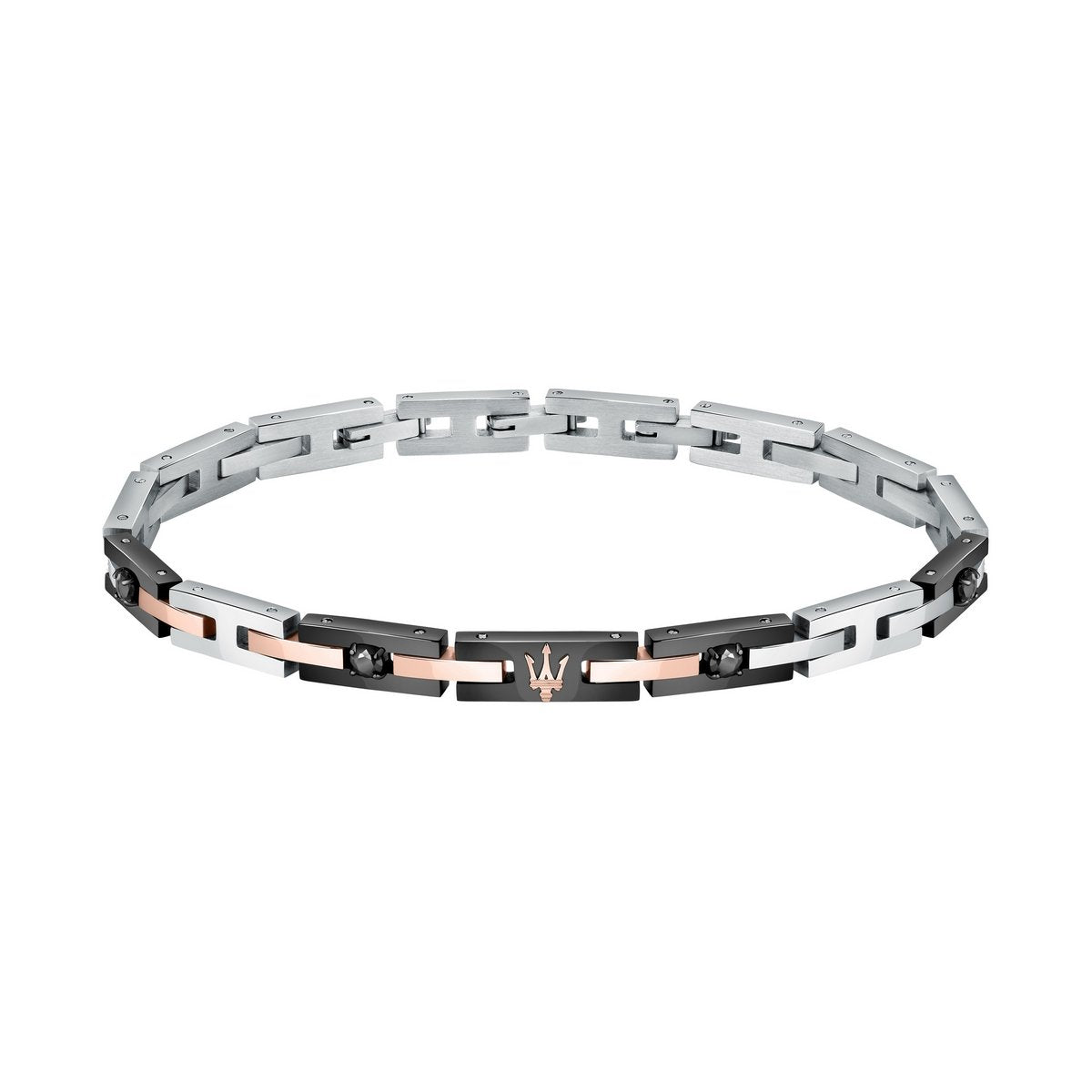 Maserati Black + Rose Plated Stainless Steel Bracelet
