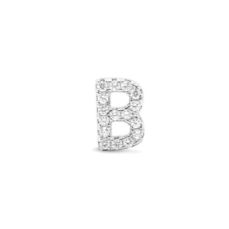Sterling Silver Cubic Zirconia Initial B