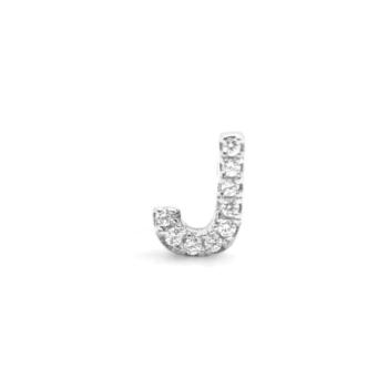 Sterling Silver Cubic Zirconia Initial J