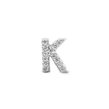 Sterling Silver Cubic Zirconia Initial K