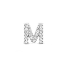 Sterling Silver Cubic Zirconia Initial M