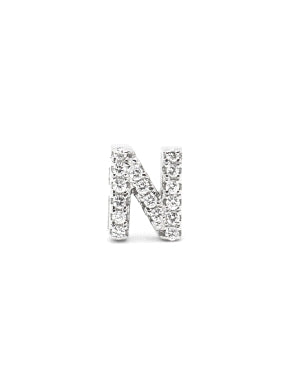Sterling Silver Cubic Zirconia Initial N