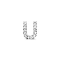 Sterling Silver Cubic Zirconia Initial U