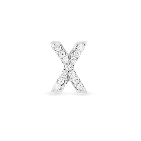 Sterling Silver Cubic Zirconia Initial X