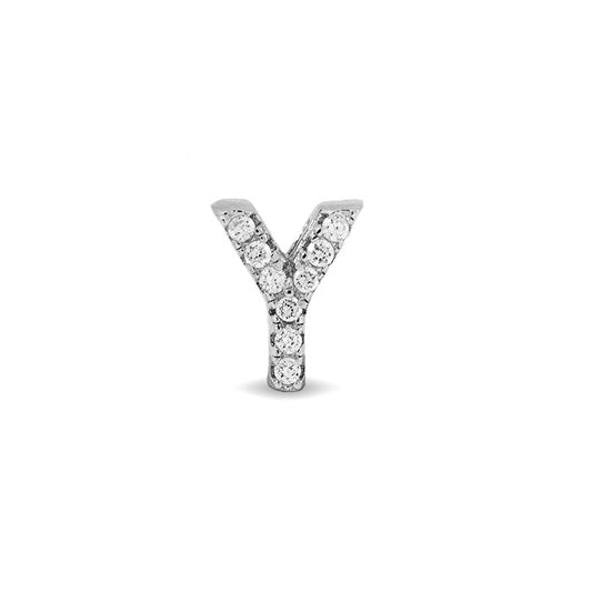Sterling Silver Cubic Zirconia Initial Y