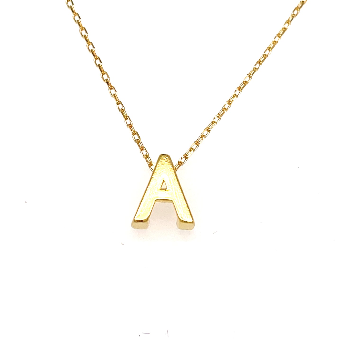 Sterling Silver Gold Plated Initial A