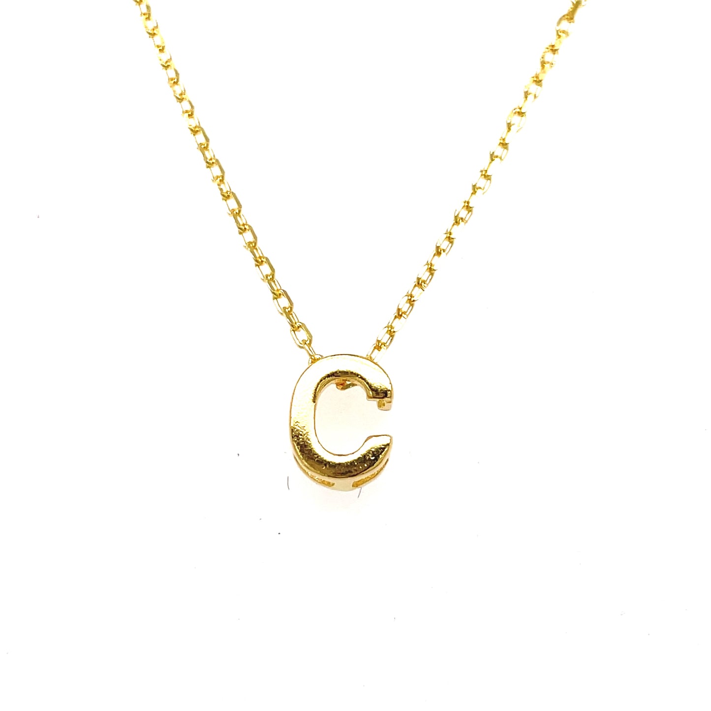 Sterling Silver Gold Plated Initial C