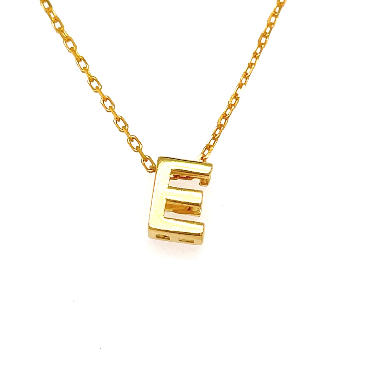 Sterling Silver Gold Plated Initial E
