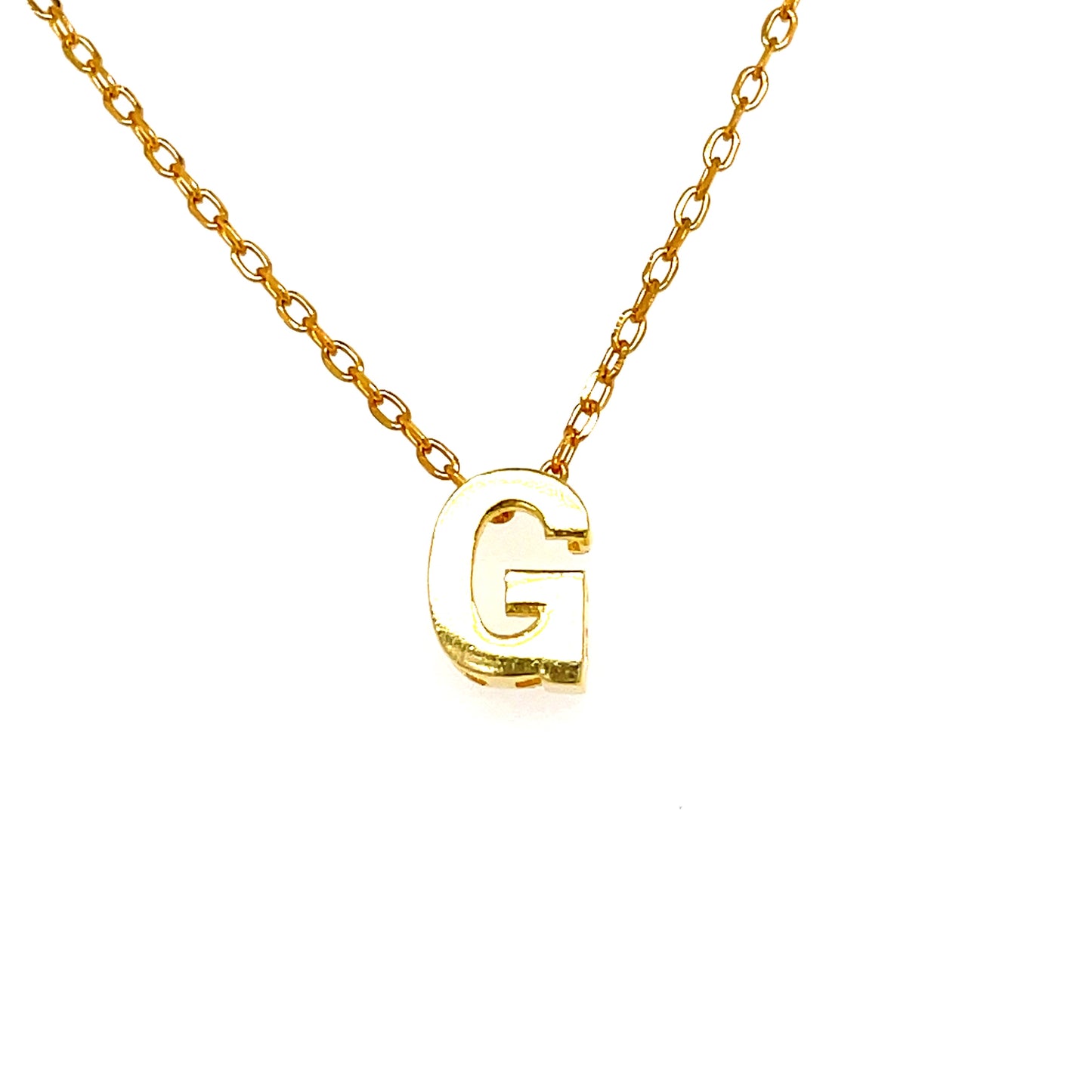 Sterling Silver Gold Plated Initial G