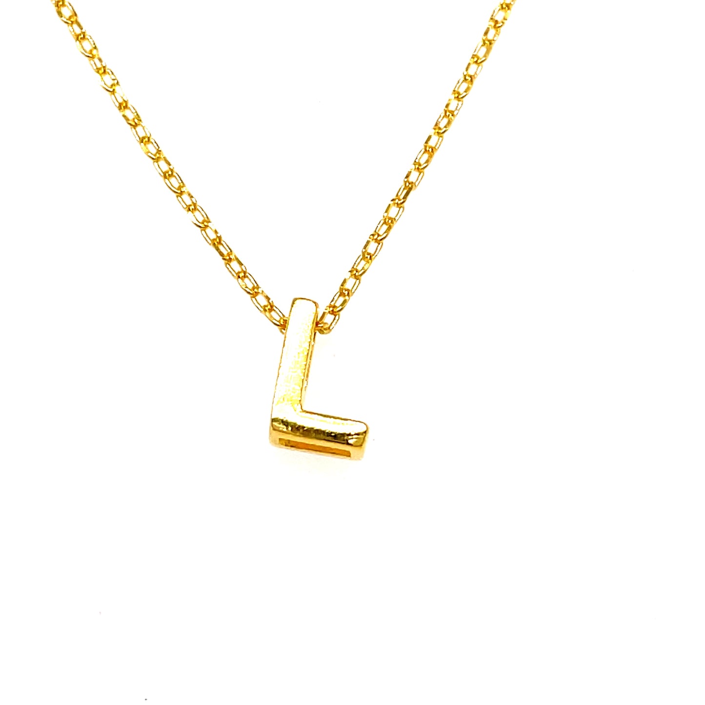 Sterling Silver Gold Plated Initial L