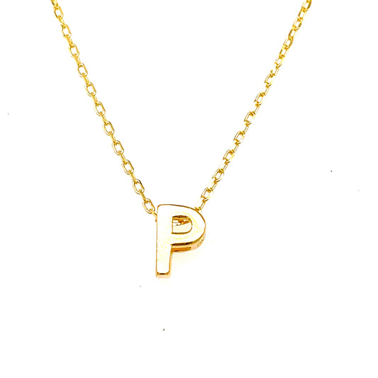 Sterling Silver Gold Plated Initial P